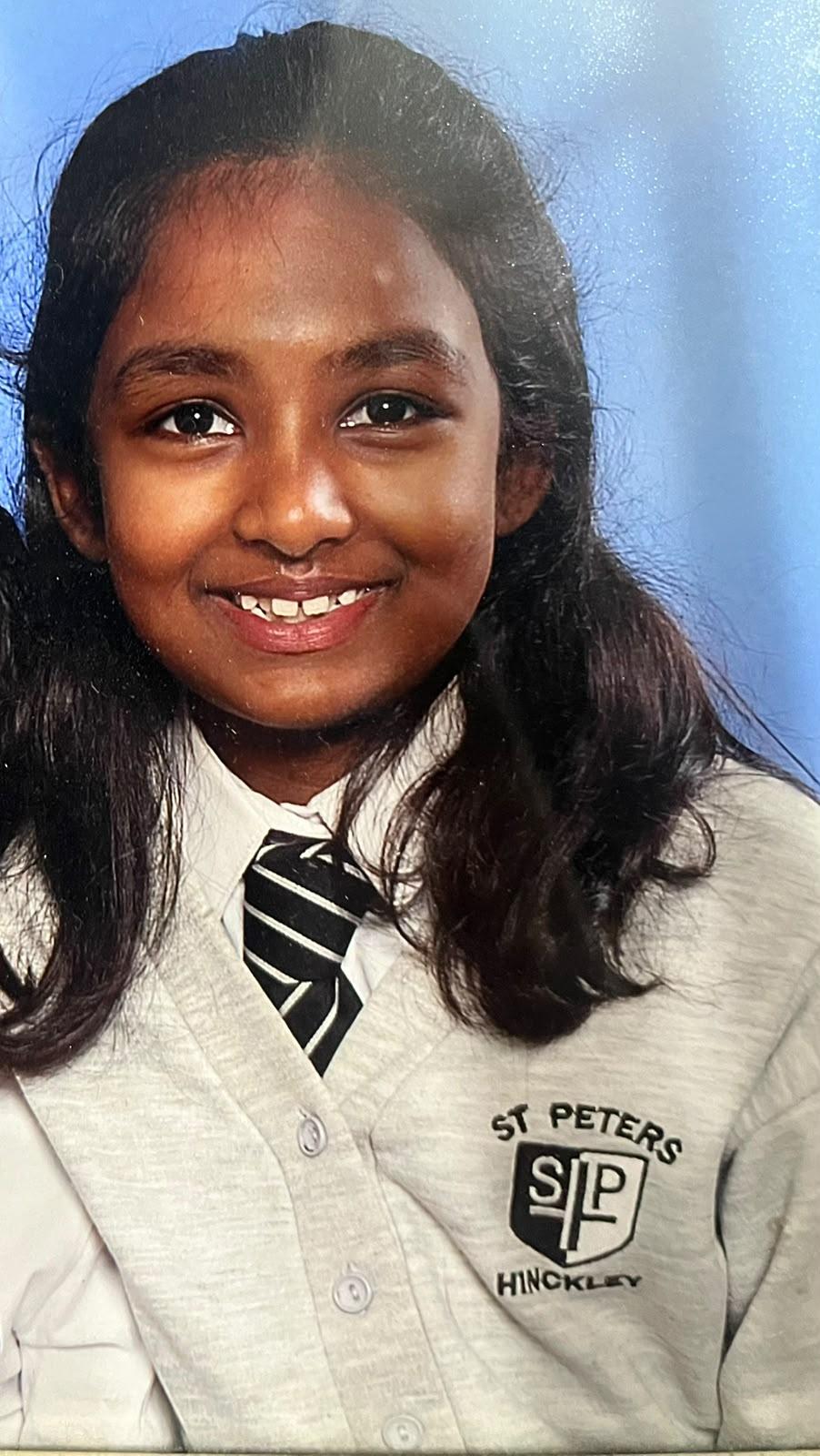 School photo of Kaysh in St Peters Hinckley uniform